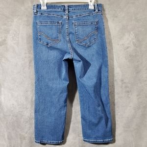 Croft & Barrow Premium Stretch Denim Capri Medium Blue Rinse 8